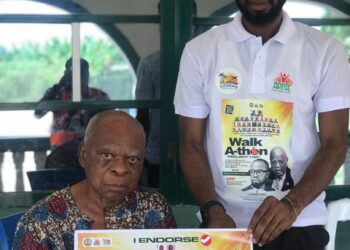 WALK-A-THON PROJECT 102: MATTHEW MATTHEW VISITS THE PARAMOUNT RULER AND SENATOR EMMANUEL IBOK ESSIEN
