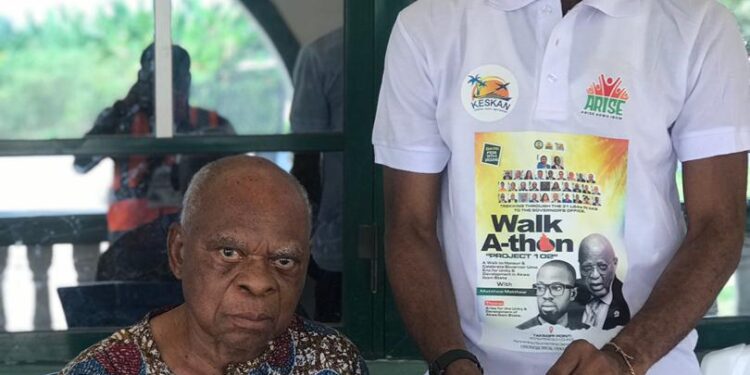 WALK-A-THON PROJECT 102: MATTHEW MATTHEW VISITS THE PARAMOUNT RULER AND SENATOR EMMANUEL IBOK ESSIEN